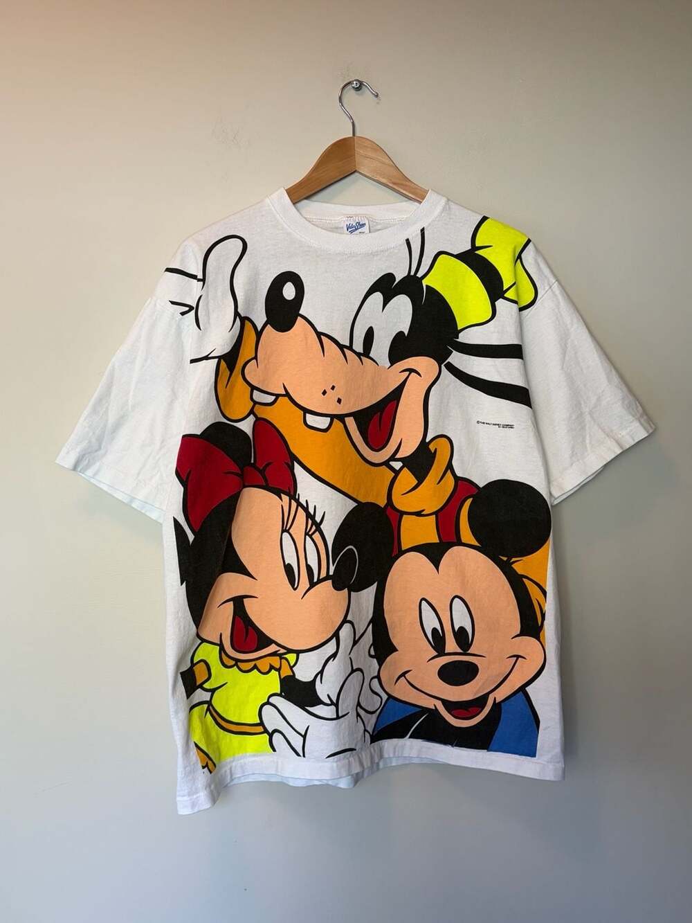 Vintage 90s Disney Mickey Minnie Goofy T-Shirt Size M/L
